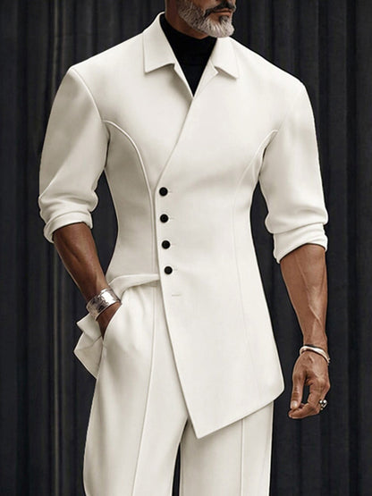 Modern Asymmetric Tailored Two Piece Set