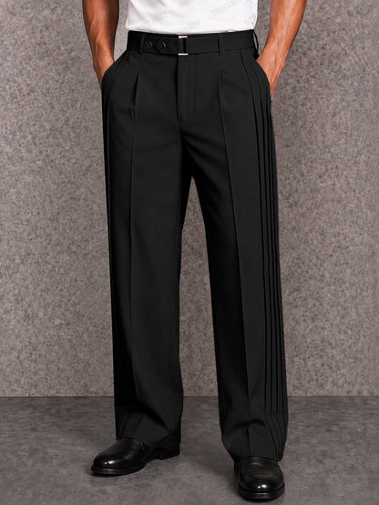 Smart Casual Pleated Wide Leg Pants
