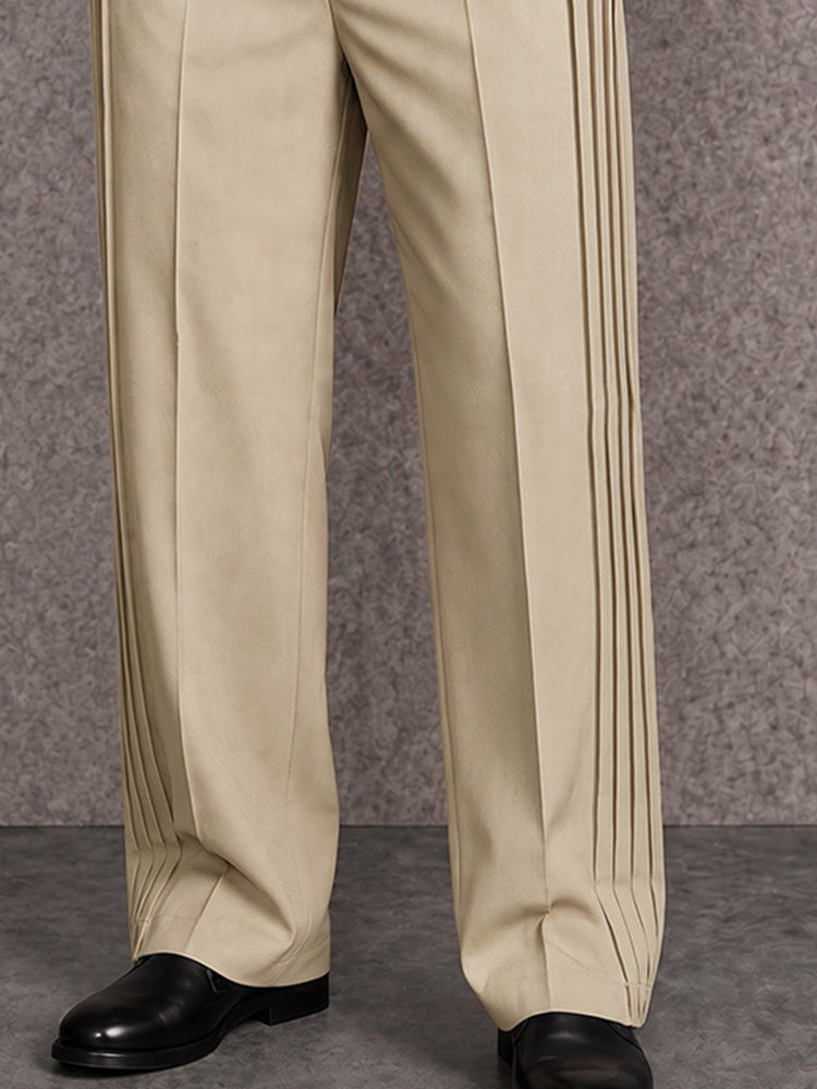 Smart Casual Pleated Wide Leg Pants
