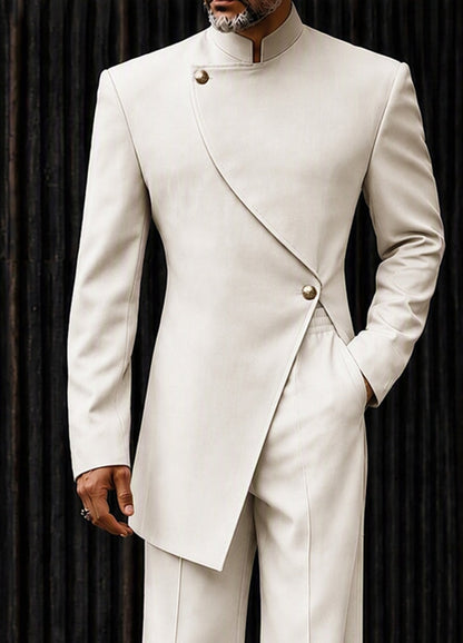 Modern Asymmetric Cut Blazer Pants Set