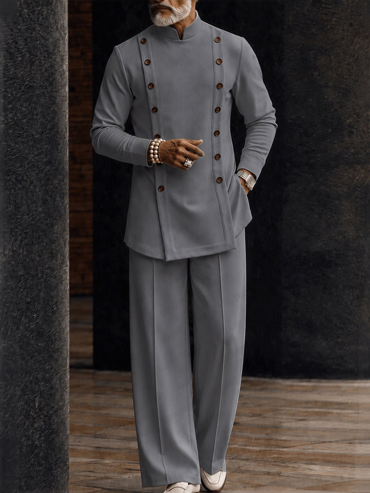 Designer Double Row Button Detail Matching Set