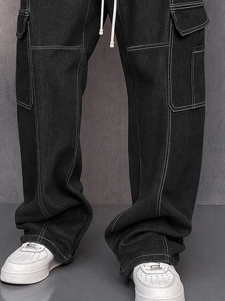 Utility Fashion Printed Drawstring Cargo Pants