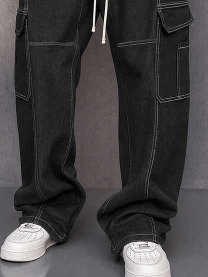 Utility Fashion Printed Drawstring Cargo Pants