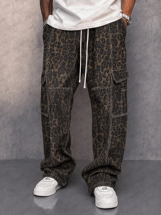 Utility Fashion Printed Drawstring Cargo Pants