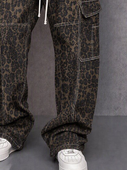 Utility Fashion Printed Drawstring Cargo Pants