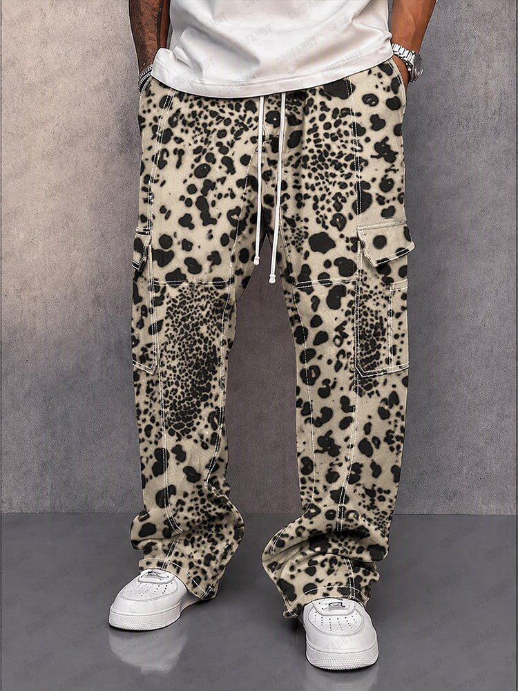 Utility Fashion Printed Drawstring Cargo Pants