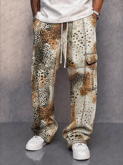 Utility Fashion Printed Drawstring Cargo Pants