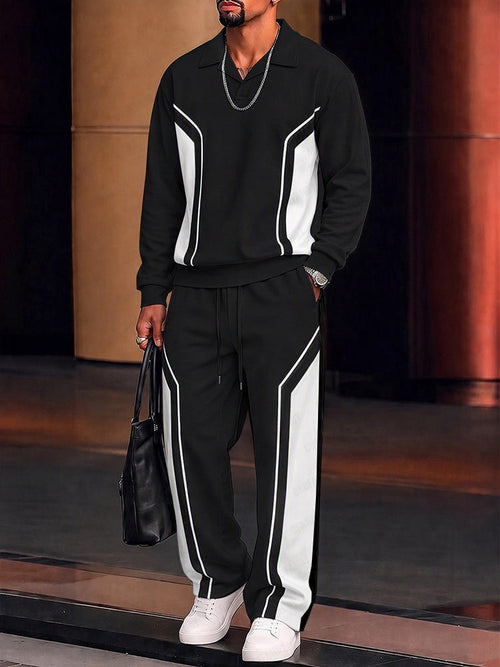 Fashion Casual Contrast Color Sporty Set