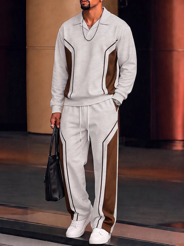 Fashion Casual Contrast Color Sporty Set