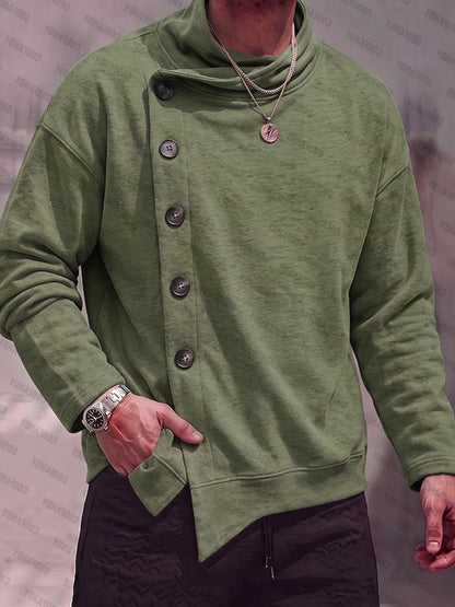 Casual Loose Asymmetric Placket Cardigan
