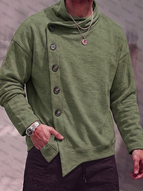 Casual Loose Asymmetric Placket Cardigan