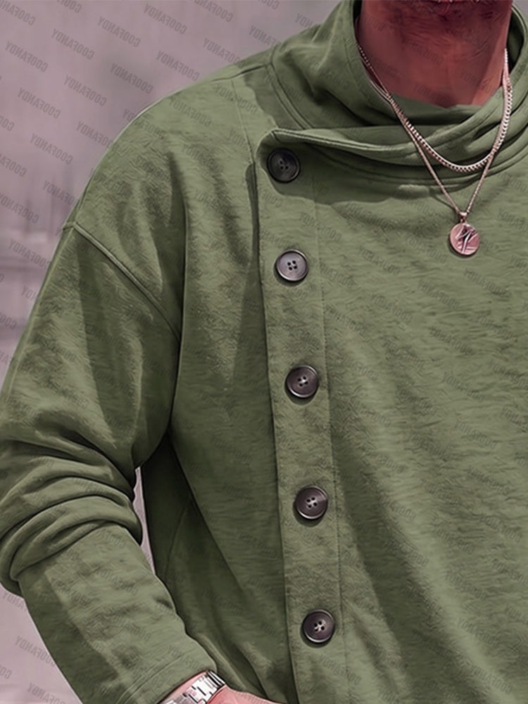 Casual Loose Asymmetric Placket Cardigan