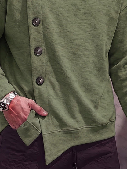 Casual Loose Asymmetric Placket Cardigan
