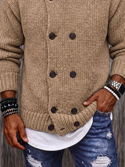 Timeless Double-Breasted Turtleneck Sweater