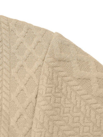 Embossed Jacquard Long Sleeve Button-Down Shirt