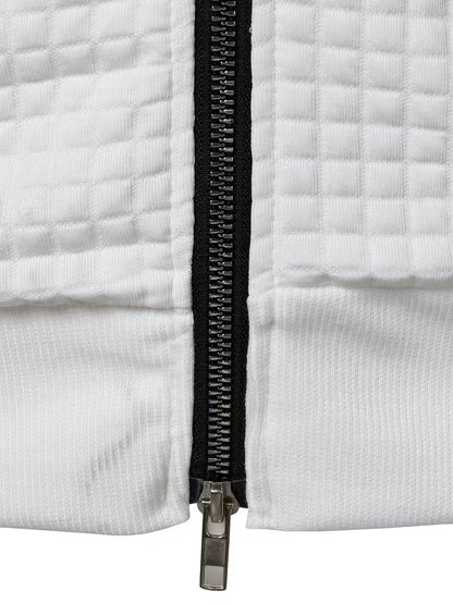 Casual Stand Collar Quilted Zip-Up Jacket