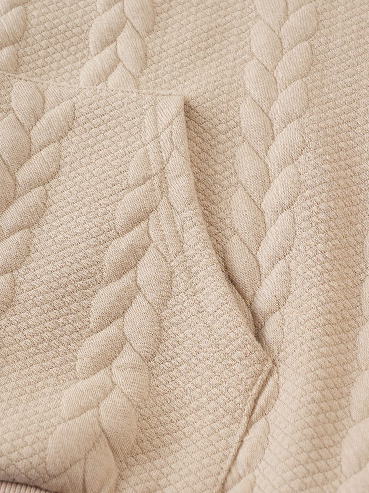 Casual 3D Embossed Zip-Up Hoodie