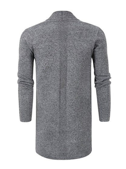 Solid Ribbed Knit Open Front Cardigan