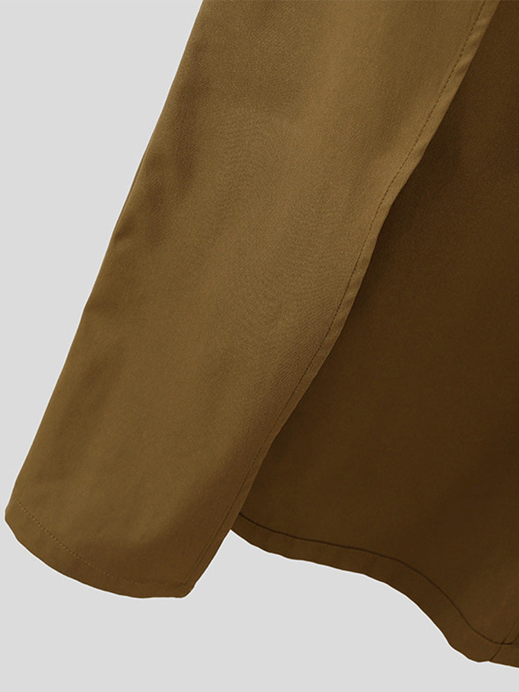 Designer Faux Two-Piece Long Suit Overcoat