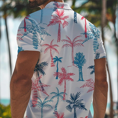 Men's Hawaiian Polo Shirts Golf Shirt Short Sleeve Polo Shirts