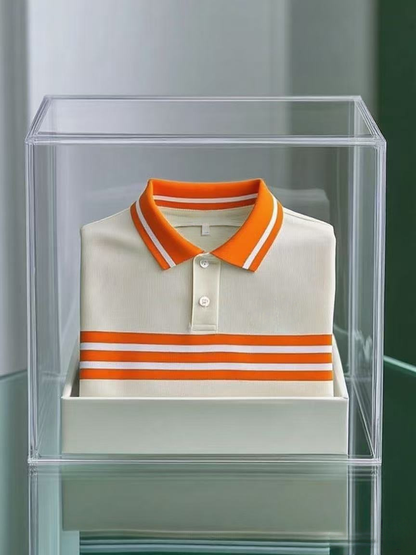Men's Business Casual Button Short Sleeve Polo Shirt