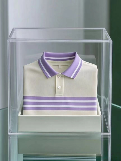 Men's Business Casual Button Short Sleeve Polo Shirt