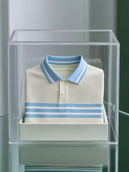 Men's Business Casual Button Short Sleeve Polo Shirt
