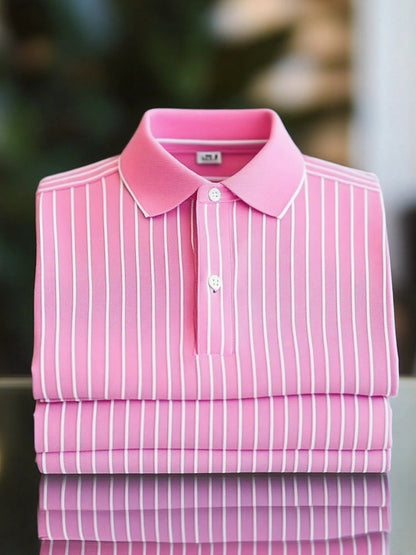 Men's Classic Business Button Short Sleeve Polo Shirt