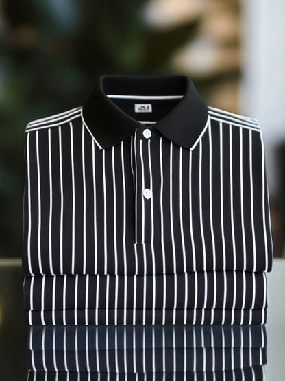 Men's Classic Business Button Short Sleeve Polo Shirt