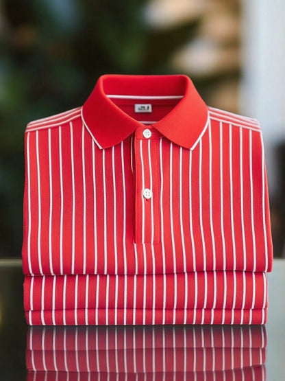 Men's Classic Business Button Short Sleeve Polo Shirt