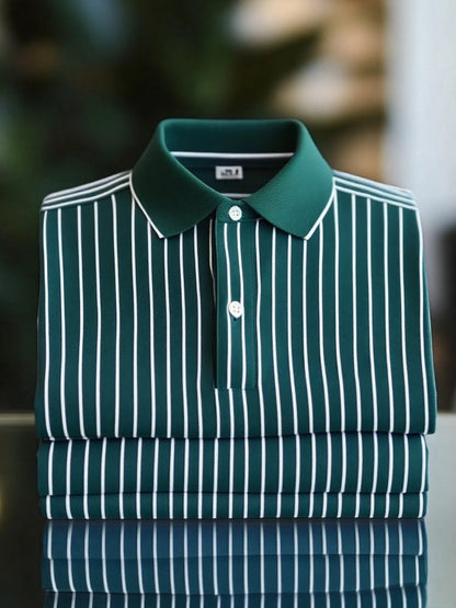 Men's Classic Business Button Short Sleeve Polo Shirt