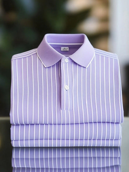 Men's Classic Business Button Short Sleeve Polo Shirt