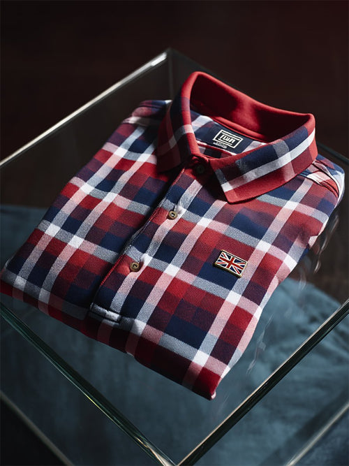 Men's Business Casual Union Jack Button Short Sleeve Polo Shirt