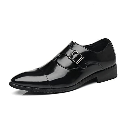 Black Pointed Toe European And American British Style Business Men'S Shoes
