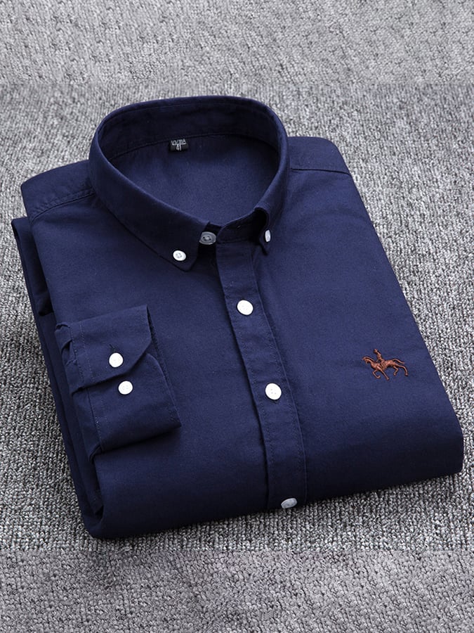 Men's Business Cotton Embroidered Shirt