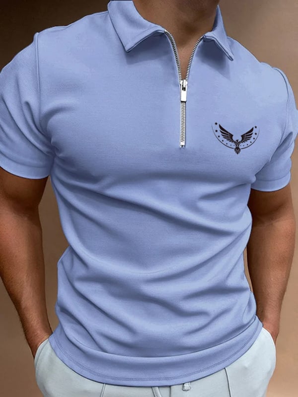 Casual Men'S Zipper Polo