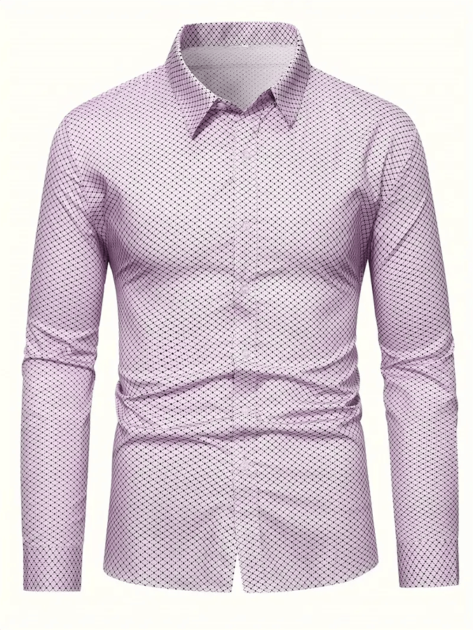 Men's Geometric Design Business Casual Shirt