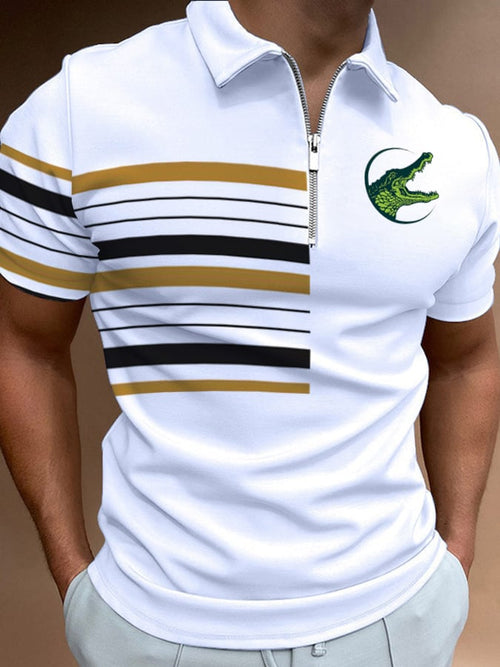Casual Men'S Zipper Polo