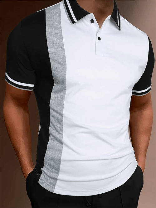 Printed Lapel Pullover Casual Polo Shirt