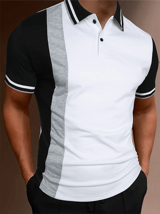 Printed Lapel Pullover Casual Polo Shirt