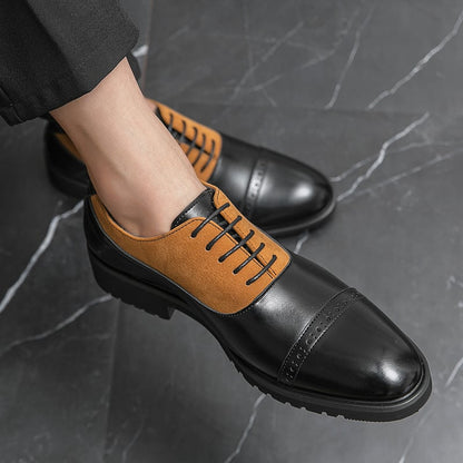 Lace-up Business Pu Leather Handmade Men Derby Shoes