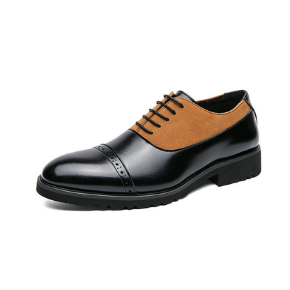 Lace-up Business Pu Leather Handmade Men Derby Shoes