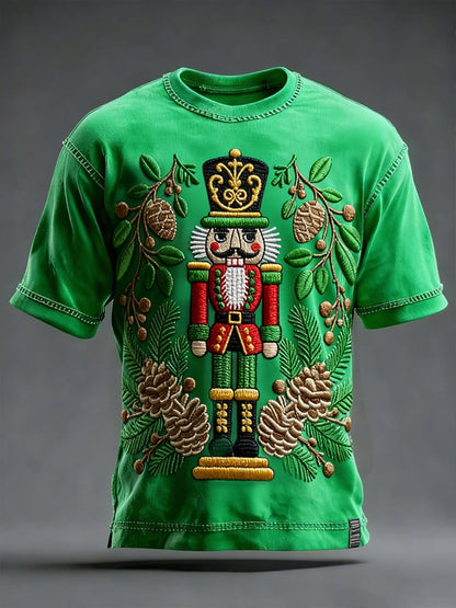 Men's Christmas Nutcracker Print Crew Neck Top