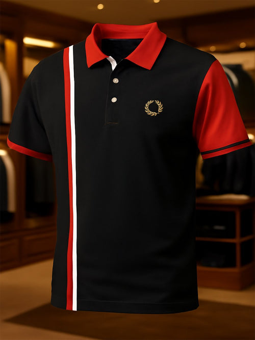 Men's Business Casual Button Short Sleeve Polo Shirt