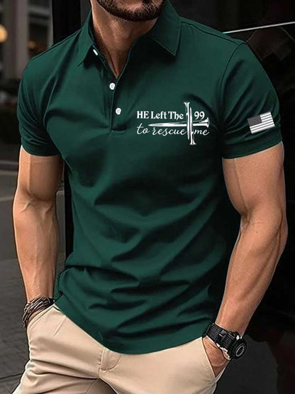 Men's faith print polo shirt