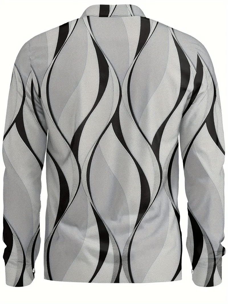 Men's Plaid Business Long Sleeve Shirt