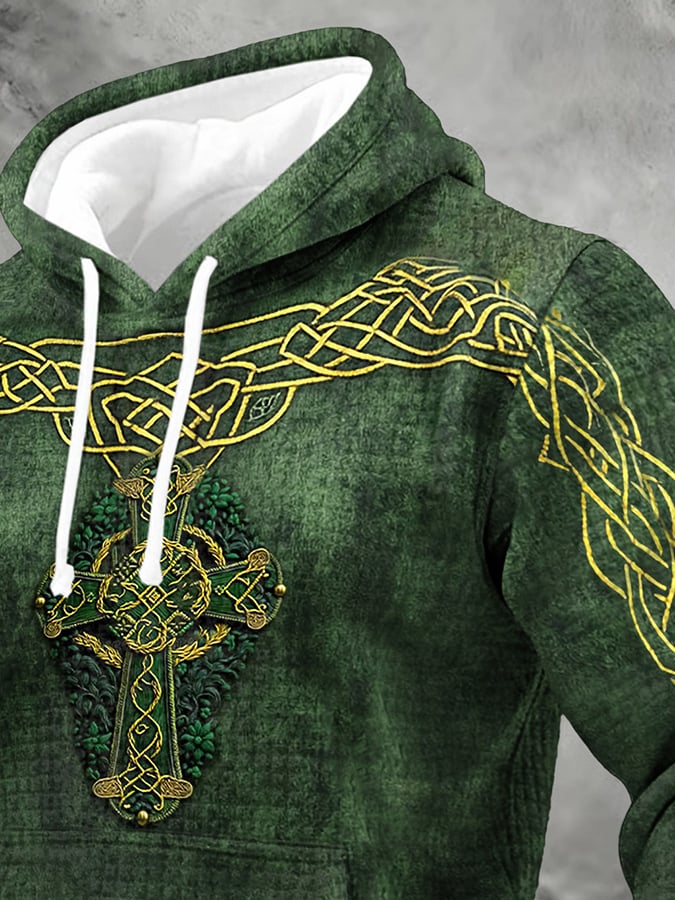 Men'S Casual Printed Hooded Sweatshirt