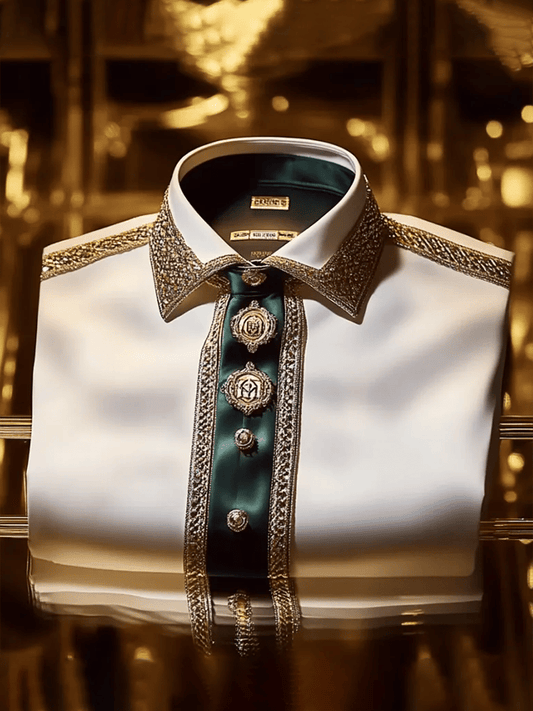 Men's Satin Luxe Print Short Sleeve Button Shirt