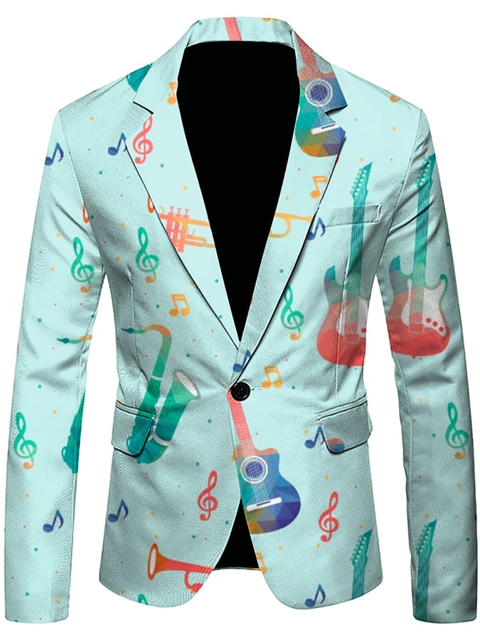 Men's Versatile With Carnival Design Blazer
