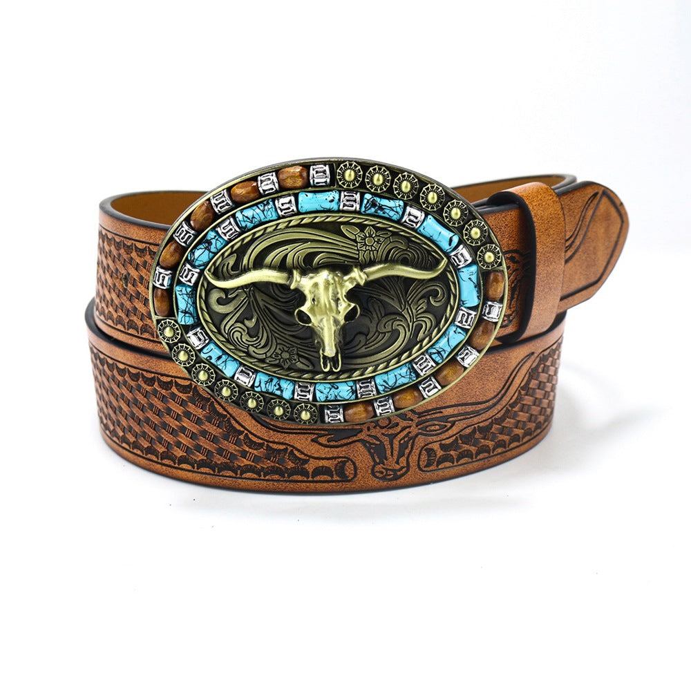 2025 Trendy Retro Men’s Western Denim Belt